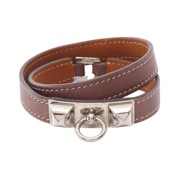 HERMES Jewelry - Hermes Rivale Double Tour Bracelet, Leather, Women's, Brown